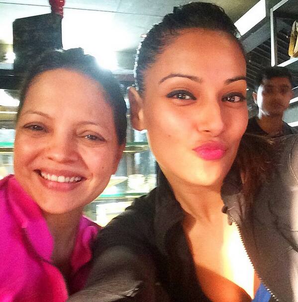 bipashabasu:-Me n @deannepanday ! Gym is where the heart is- Instagram