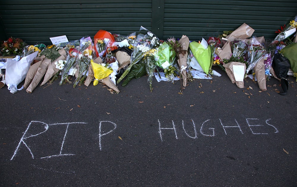 Tributes continue to be displayed at the Sydney Cricket Ground for Phillip Hughes in Sydney.