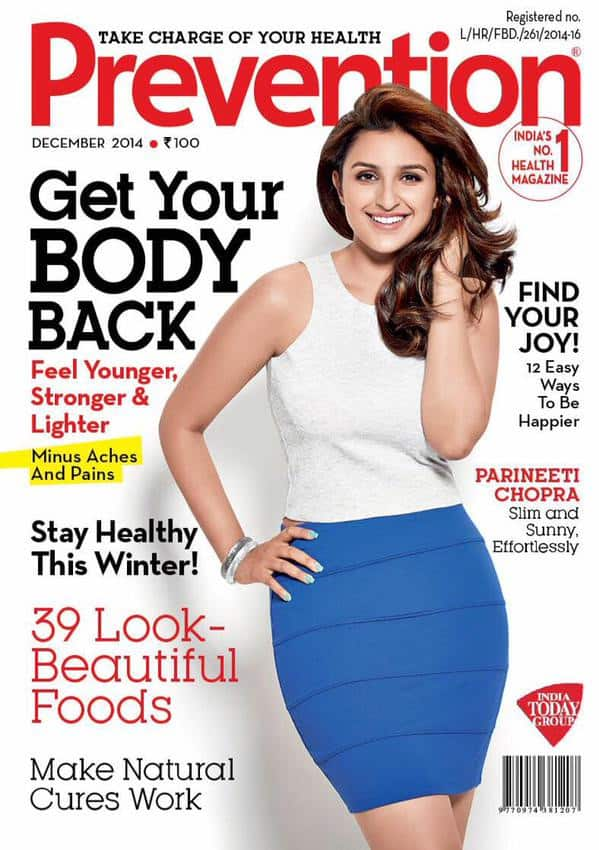 Parineeti Chopra ‏:-My new cover!!!! @PreventionInd -twitter 