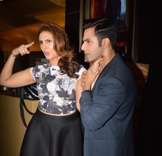 Huma Qureshi :- “@iamkunalmshah: In a candid moment at the #BadlapurTeaser launch @humasqureshi & @Varun_dvn ” it's mad mad Raghu -twitter