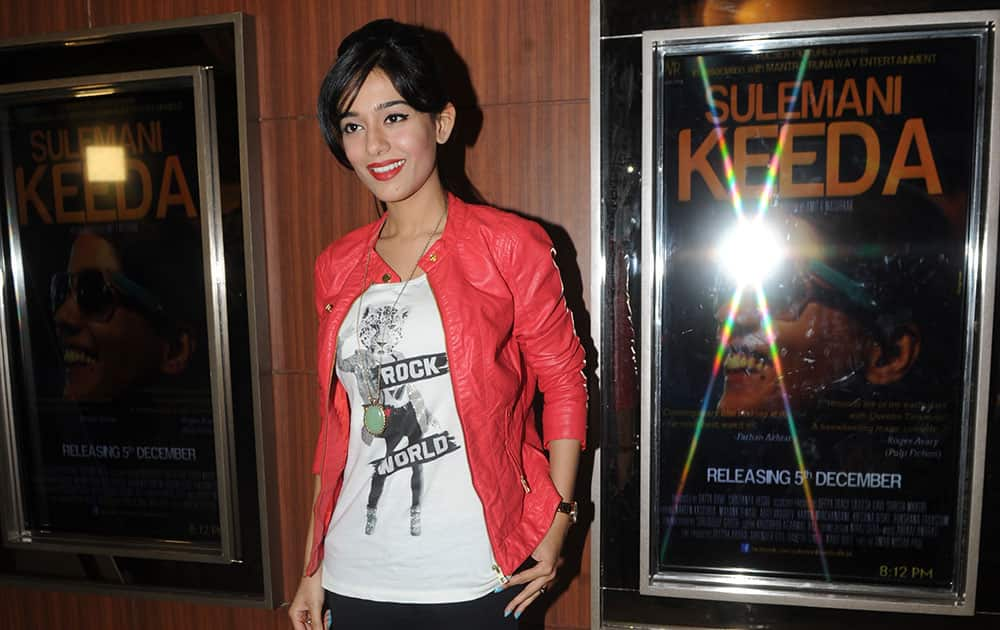 Bollywood actor Amrita Rao during the screening of film 'Sulemani Keeda' in Mumbai. -dna