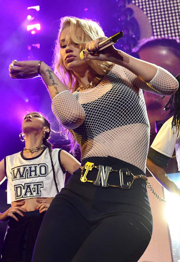 Iggy Azalea performs at the KIIS FM's Jingle Ball at the Staples Center in Los Angeles. 