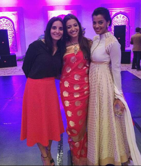 Mugdha Godse :- Beautiful Mugdha Godse (@mugdhagodse267 ) in Rohit Bal at Anjori Wedding Celebration,Jaipur. -twitter