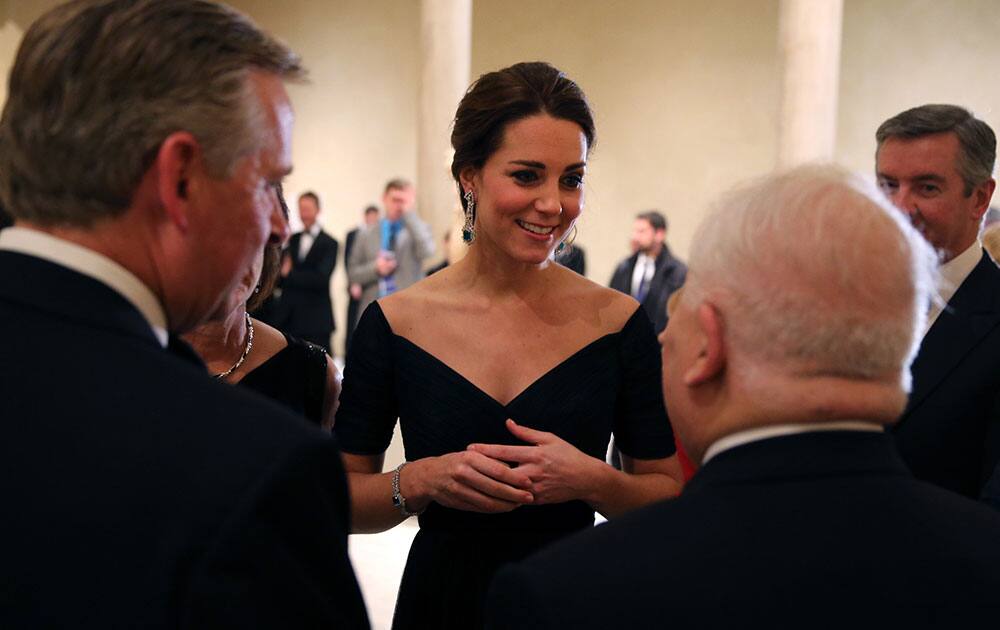 Kate, the Duchess of Cambridge, attends the St. Andrews 600th Anniversary Dinner at The Metropolitan Museum of Art on, in New York.