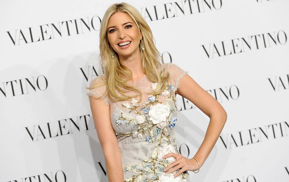 Ivanka Trump attends the Valentino Sala Bianca 945 Haute Couture Fashion celebration in New York..