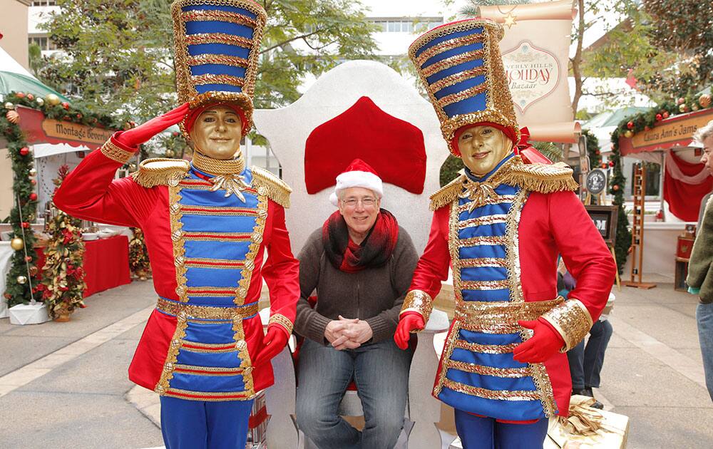 Beverly Hills Vice Major Julian A. Gold M.D. and toy soliders attend the Beverly Hills Holiday Bazaar in Beverly Hills.