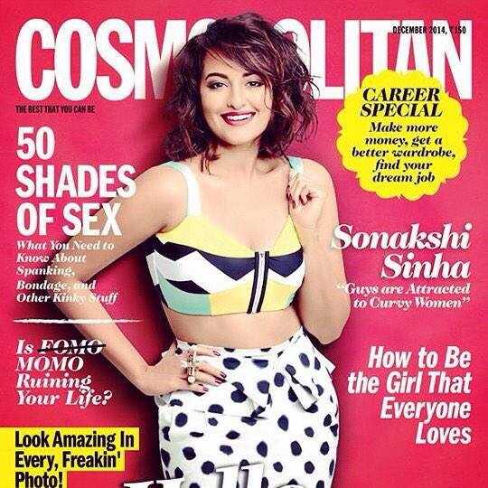 Sonakshi Sinha :- Golden Girl Sonakshi Sinha is in the house! #Cosmopolitan #December issue @sonakshisinha -twitter