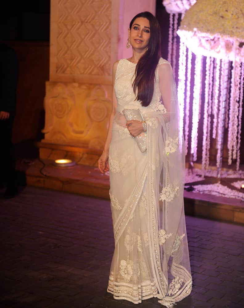 Bollywood actor Karisma Kapoor during Riddhi Malhotra and Tejas Talwalkar marriage reception in Mumbai.- dna