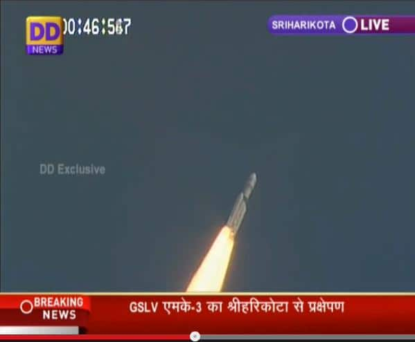 GSLV Mark III successfully launched -twitter