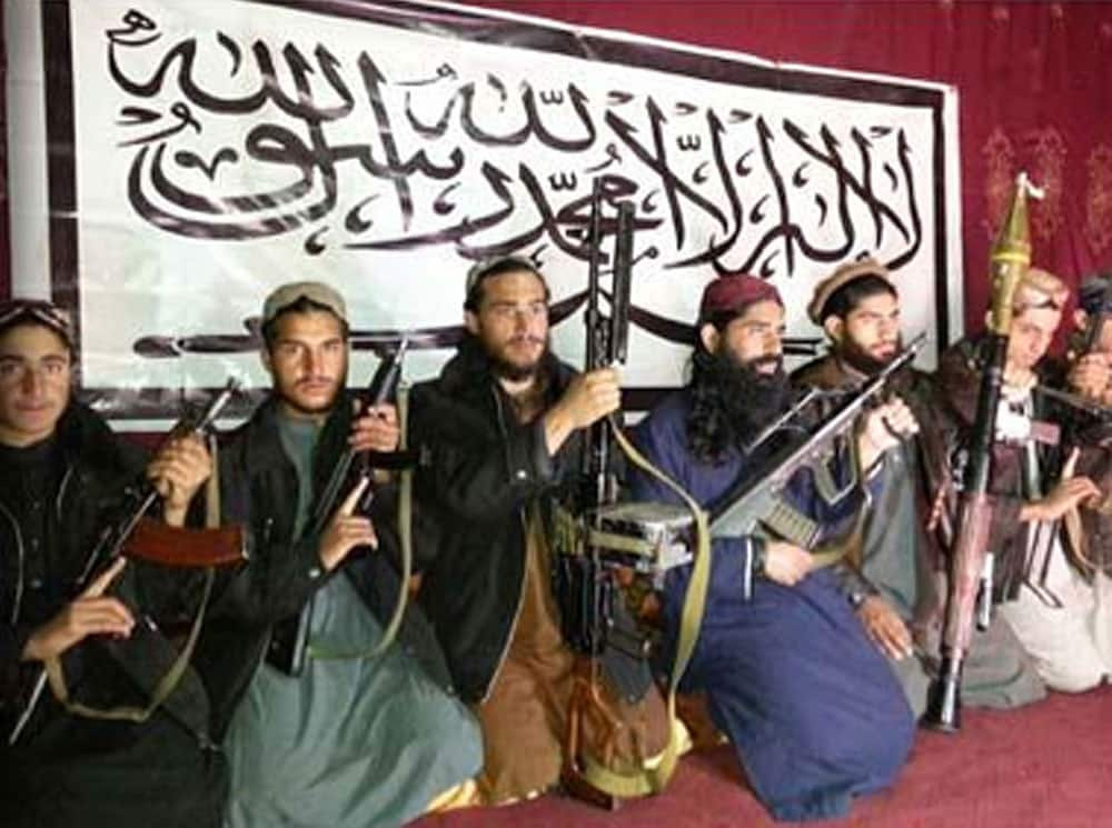 This photo released in a statement by the Pakistani Taliban shows the Taliban fighters who stormed a military-run school in Peshawar, Pakistan.