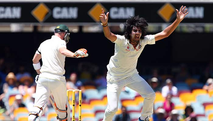 Ishant Sharma, unsuccessfully appeals for a wicket on the third day of the second cricket test match against Australia in Brisbane, Australia.