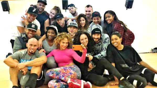 Jennifer Lopez :- @JLo rehearsals be like... #LaFamilia!! - #JLoDancers -twitter