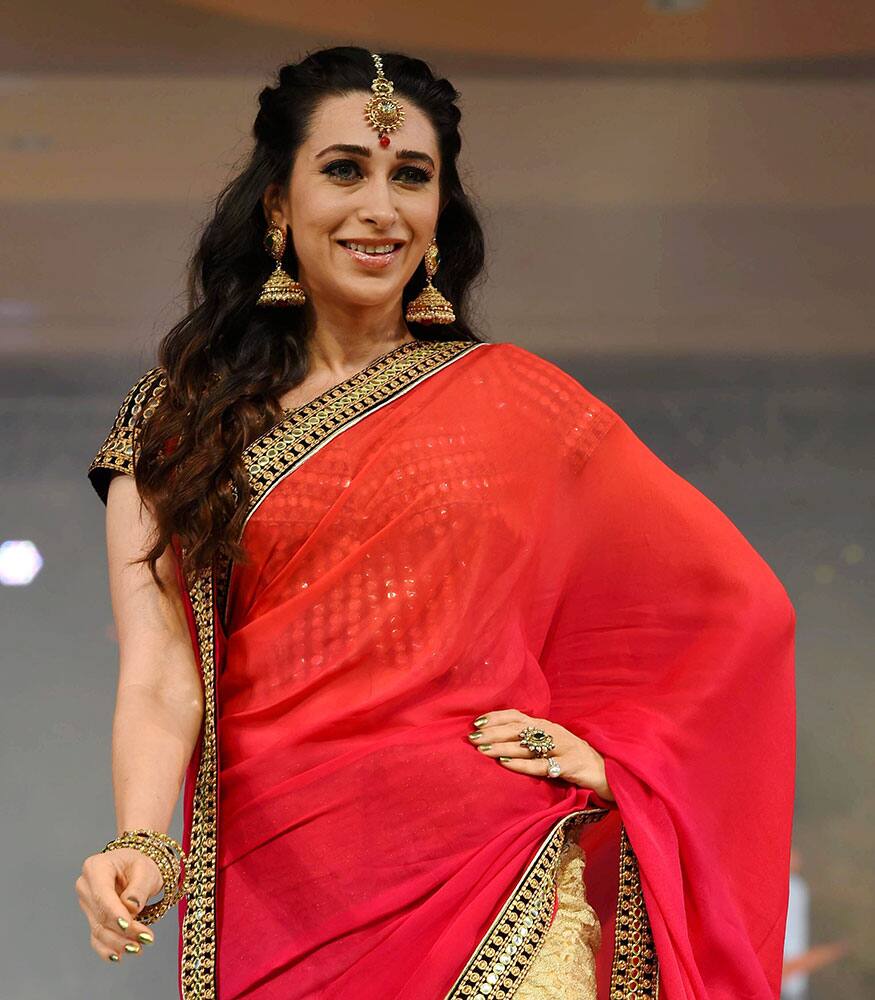 Bollywood actress Karishma Kapoor during textile exhibition in Lucknow.