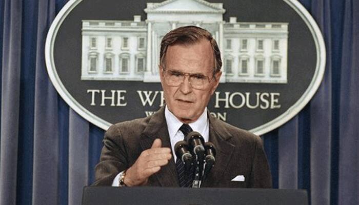 Former US president Bush, 90, remains in Houston hospital: Spokesman