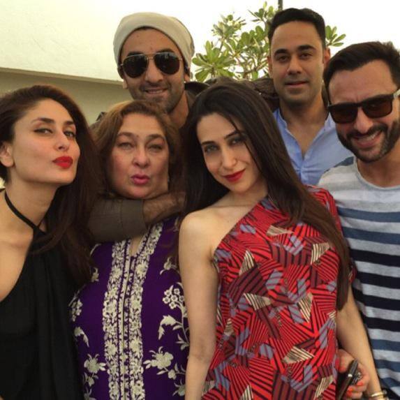 Kareena Kapoor Khan ‏:- This is how Kareena celebrates her christmas. She was seen with Ranbir, Rima(Aunty), Karisma and Saif  - Twitter