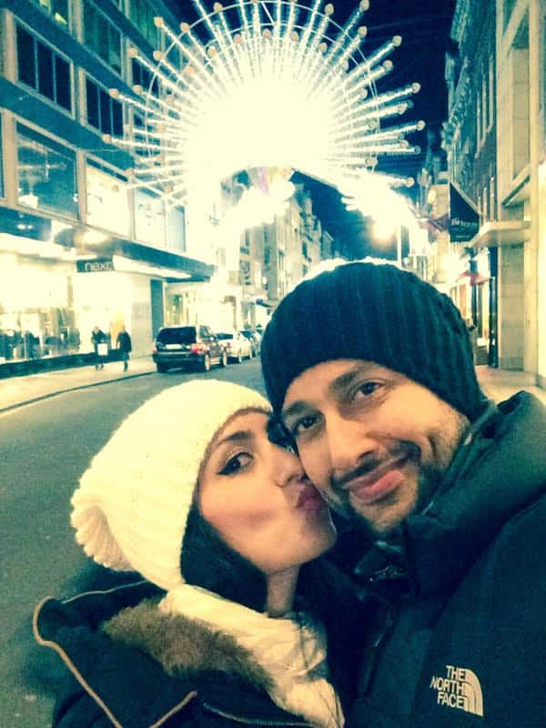 Aftab Shivdasani ‏:- First Christmas as Mr.& Mrs.S .. Merry Christmas my love @nindusanj .. #WhiteChristmas - TWITTER 