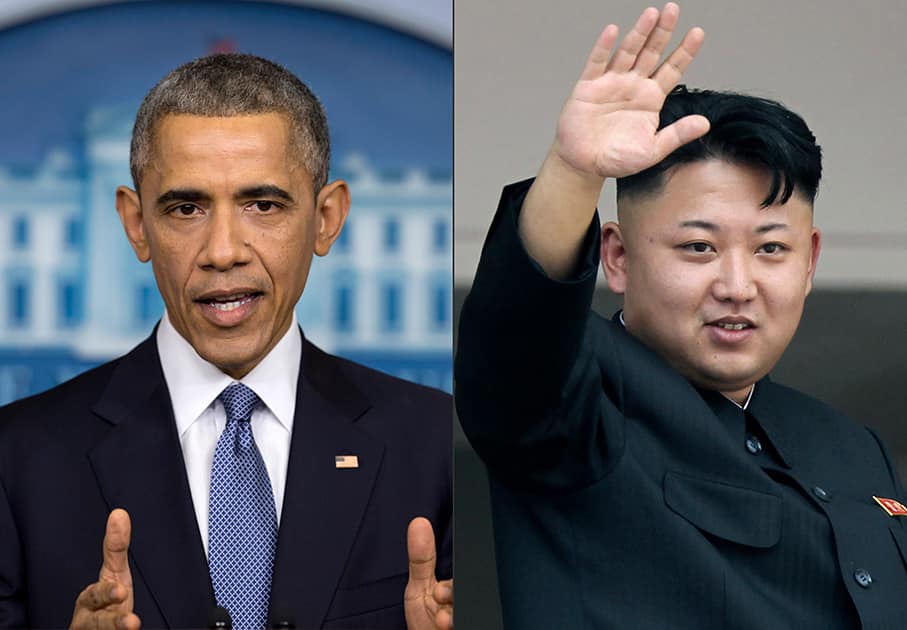 This photo combination shows US President Barack Obama and North Korean leader Kim Jong Un. North Korea has compared Obama to a monkey and blamed the US for shutting down its Internet amid the hacking row over the movie 'The Interview.'