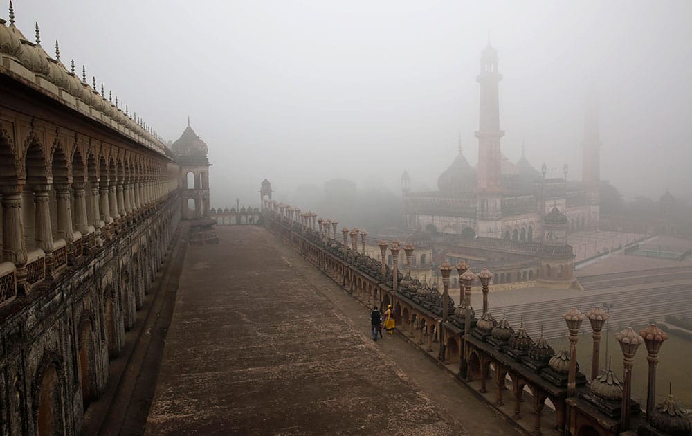 Fog envelops the Bara Imambara complex early morning in Lucknow, Uttar Pradesh.