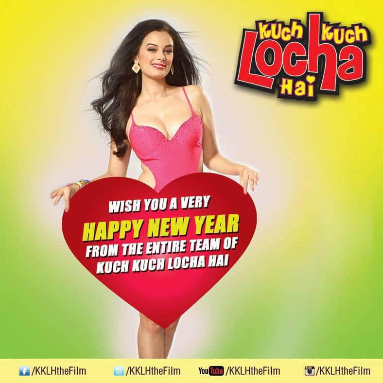 evelyn sharma :- Team #KuchKuchLochaHai wishes you a Happy New Year @SunnyLeone @evelyn_sharma @RamKapoor @faridamiri2 @devang23  -twitter