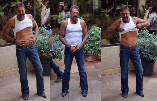 After coming out from jail, #SanjayDutt showed his 6-pack abs. - Twitter