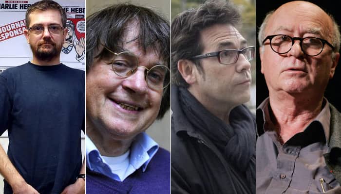 Mazagine's editor-in-chief, Charb and Cartoonists, Wolinski, Cabu & Tignous