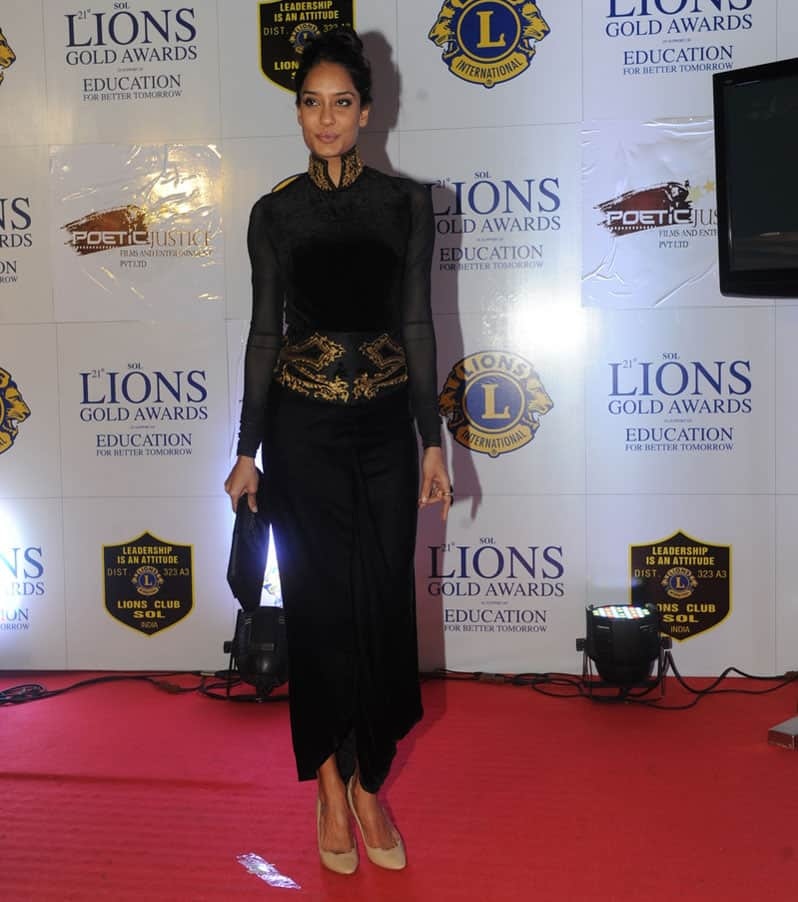 Lisa Haydon during the Lions Gold Awards 2015 in Mumbai. dna