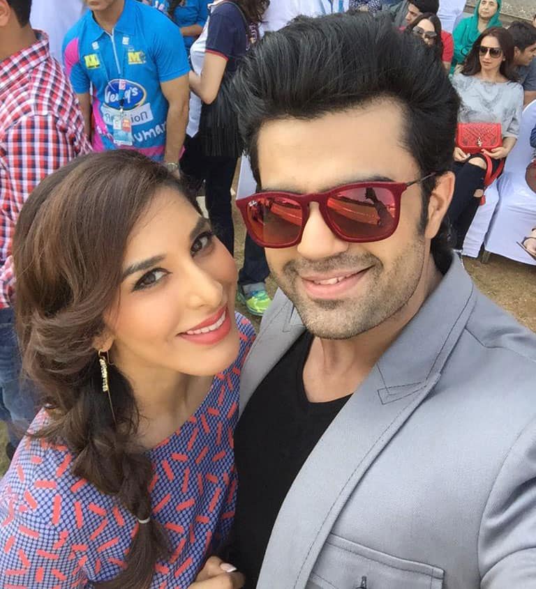 At #CCL  cricket time -:  Manish Paul and SOPHIE CHOUDRY