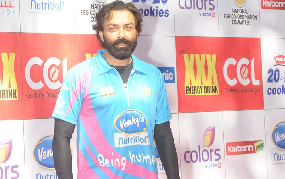 Bobby Deol during the red carpet of Celebrity Cricket League at Brabourne Stadium in Mumbai. -DNA