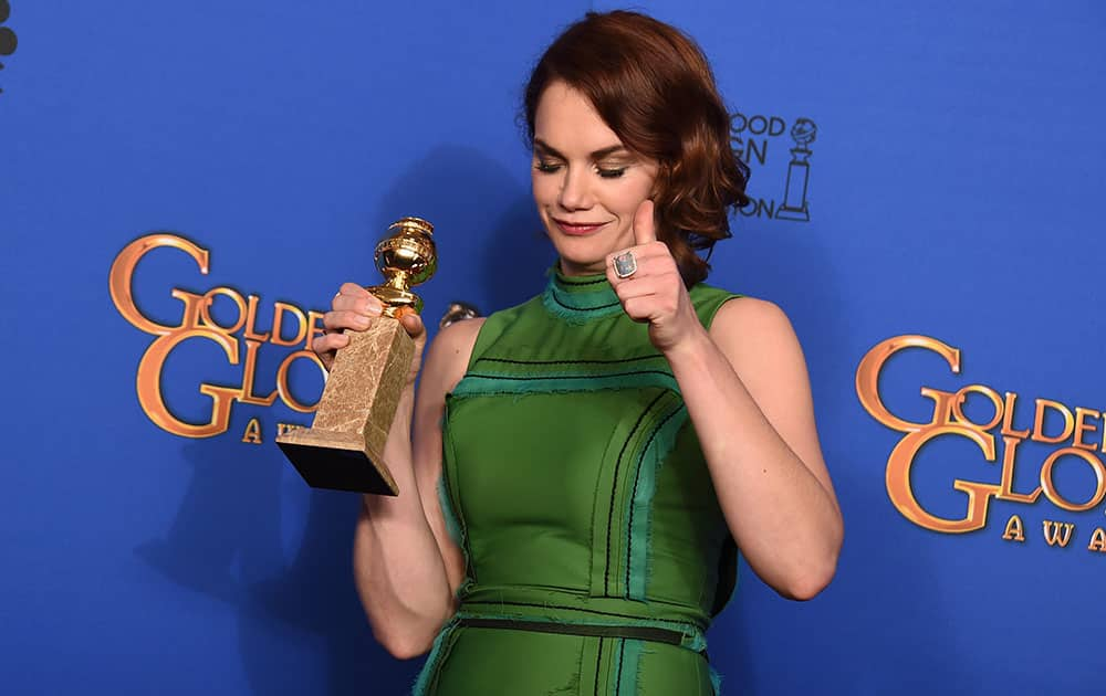 Ruth Wilson poses in the press room with the award for best actress in a television series - drama for 