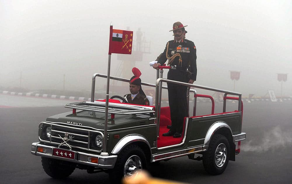 Army Chief General Dalbir Singh Suhag during the Army Day parade in New Delhi.