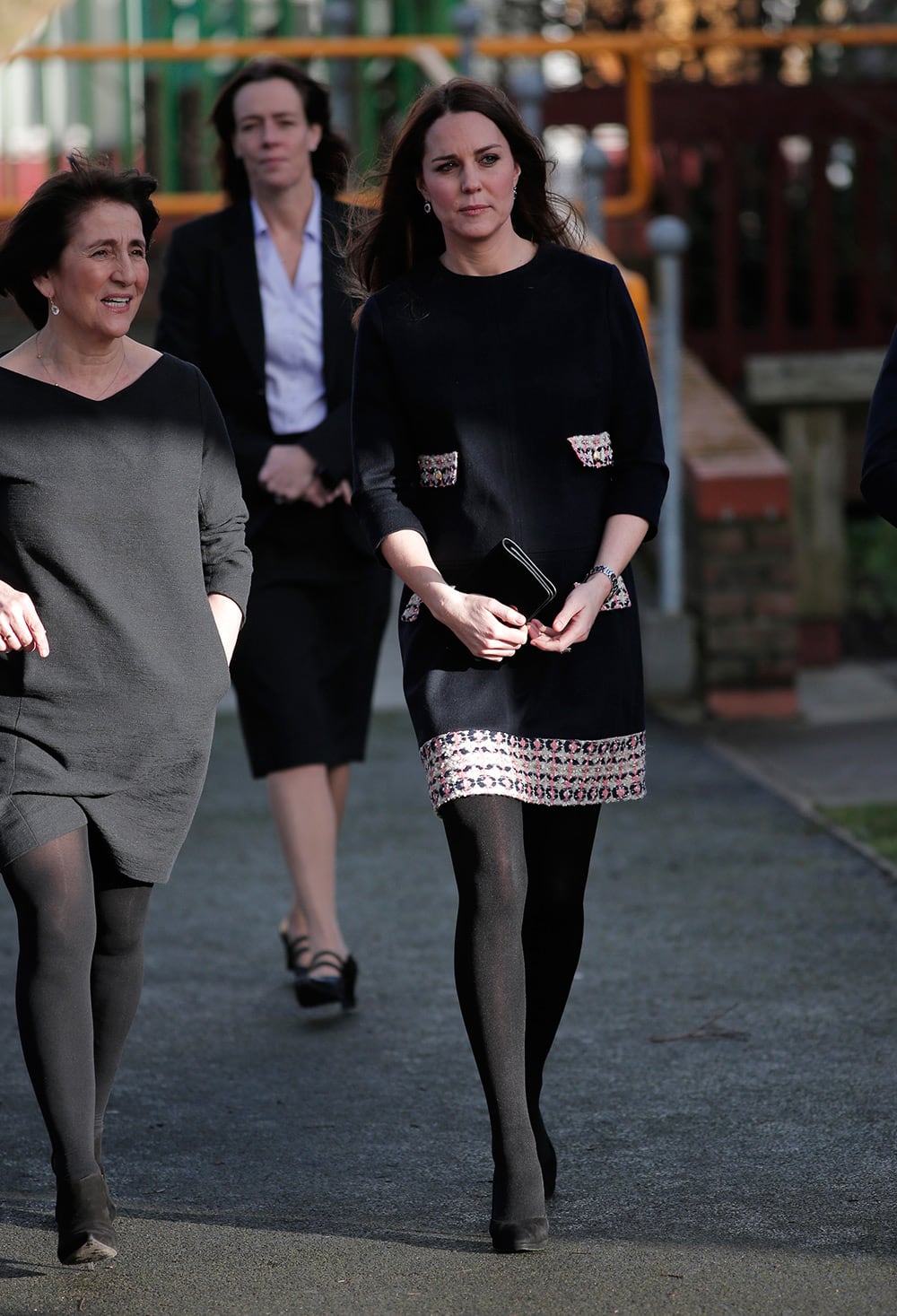 Britain's Kate, Duchess of Cambridge, arrives at a primary school in London.