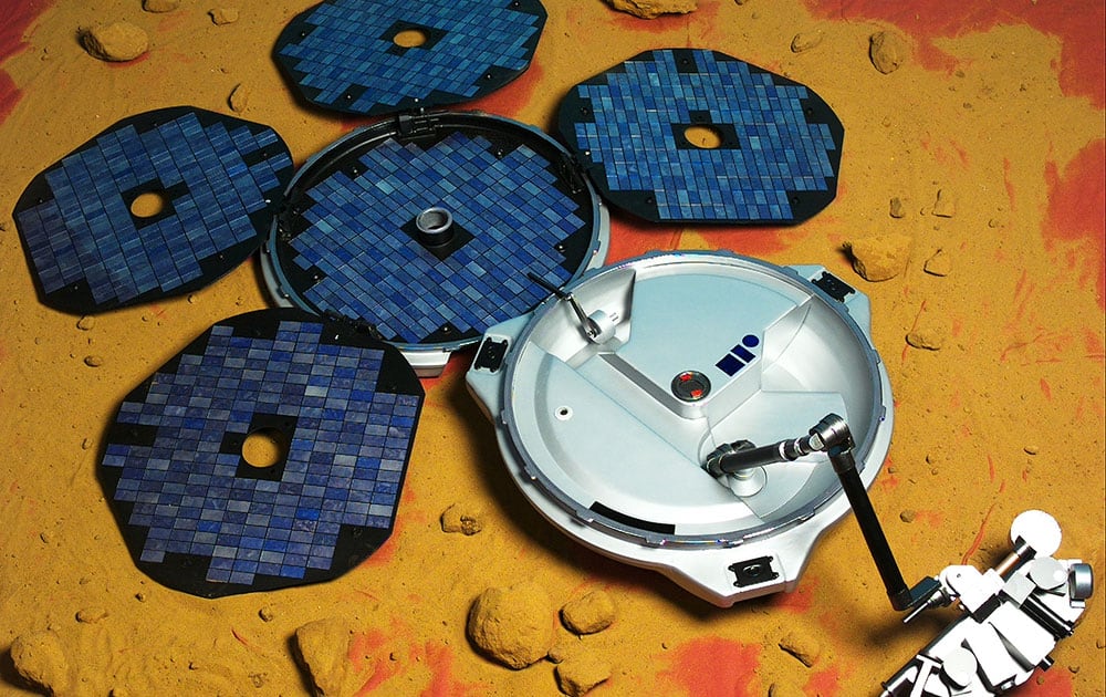 This artist's rendering provided by the European Space Agency shows the Beagle-2 lander. The spacecraft went missing on Christmas Day, 2003, when it was supposed to land on Mars and start transmitting data back to Earth.