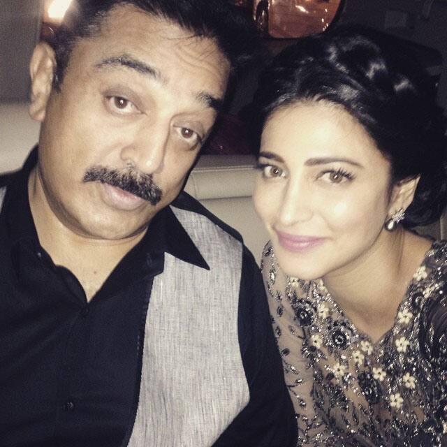 With daddy dearest in Mumbai !!! - instagram@shrutzhaasan