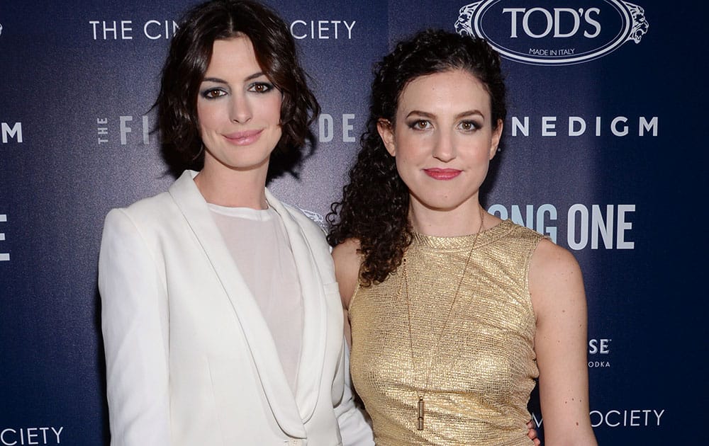 Actress Anne Hathaway and director Kate Barker-Froyland attend the premiere of 