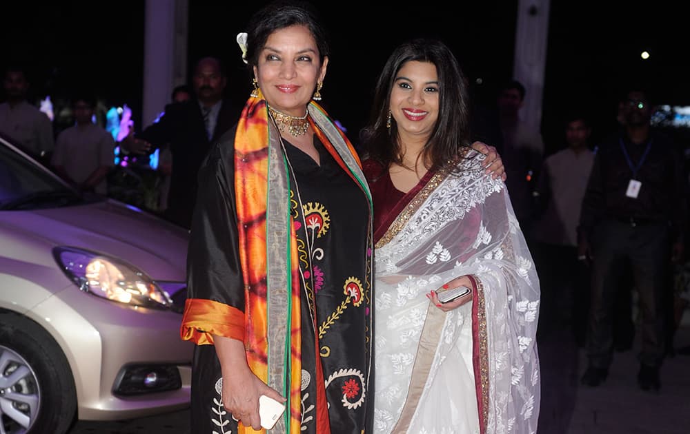 Shabana Azmi during the wedding reception of Kush and Taruna Agarwal at Sahara Star in Mumbai. DNA