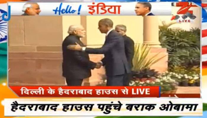 President Barack Obama at Hyderabad House for bilateral talks