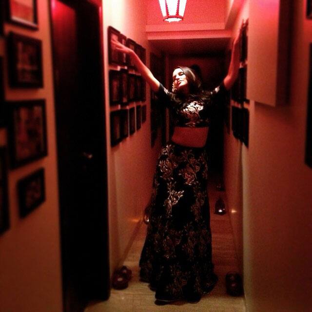 neha dhupia :- It's 4 am ... Let's strike a pose ! @ankurtewari ka jawaab nahi !!!! #shaadi -instagram