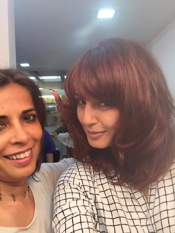 Huma Qureshi ‏:Me with the amazing @kantamo .. #hairstory #redhawt  -twitter