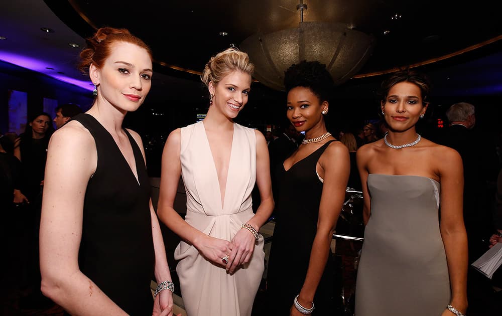 Tiffany & Co. models attend the NewYork-Presbyterian Komansky Center for Children's Health's Plates for Pediatrics Dinner at Mandarin Oriental, in New York.