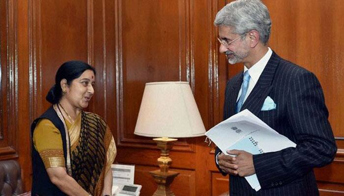 Sushma Swaraj arrives in Beijing on four-day visit