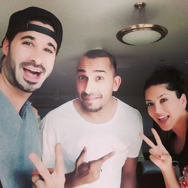 Yay!! He's out of the house finally!! @dirrty99 @aliqulimirza - instagram @sunnyleone