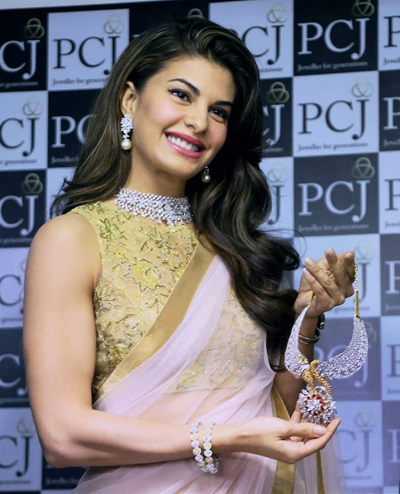 Bollywood actress Jacqueline Fernandez during a promotional event in Jaipur.