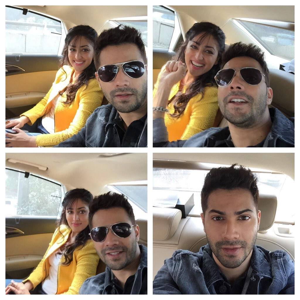 On the way to kamala Nehru college at sirifort right now!!! With @YamiGautam_YG #BADLAPUR20thFEB get ready delhi - twitter @Varun_dvn