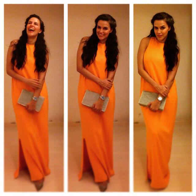 neha dhupia :- In @dior for @graziaindia n #timesfoodawards ... @kalyanisaha @danielbauermakeupandhair @sohaya -instagram