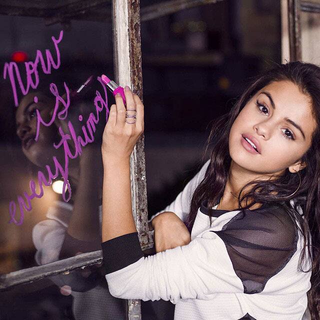 selena gomez :- Write NOW IS EVERYTHING out, hashtag it with #NOWISEVERYTHING & you could be in @adidasneolabel's video! Good luck! -instagram