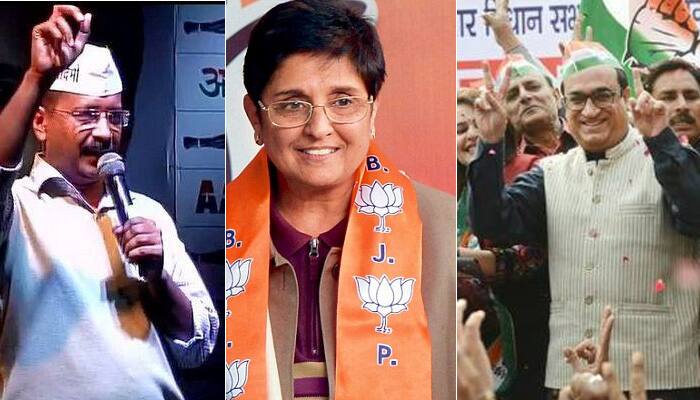 Aap Vs Bjp Vs Congress Stage Set For Polling In Delhi Delhi News Zee News