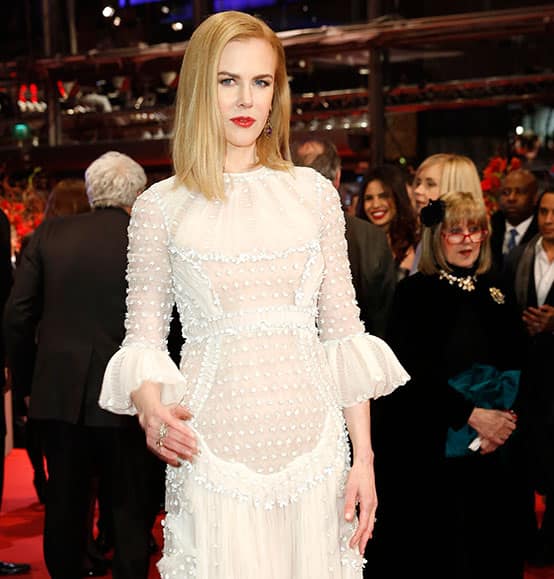 Actress Nicole Kidman poses on the red carpet for the premiere of Queen of the Desert at the 2015 Berlinale Film Festival.