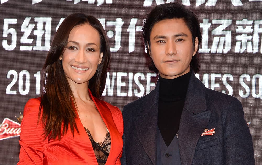 Actress Maggie Q and Chinese actor and singer Chen Kun participate in Budweiser's 