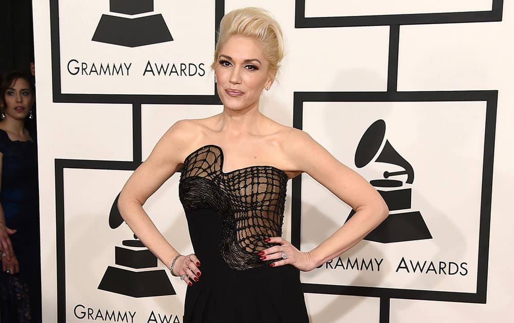 Gwen Stefani arrives at the 57th annual Grammy Awards.