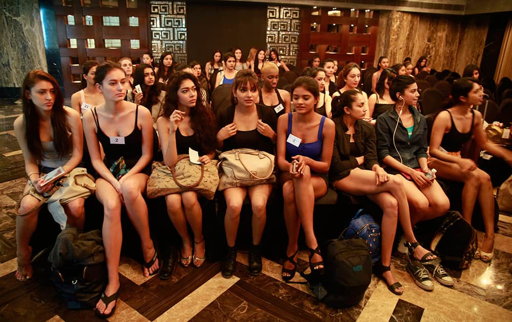 Models wait to audition for the upcoming Lakme Fashion Week in Mumbai.